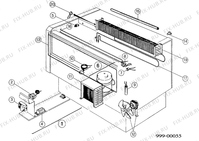 Взрыв-схема холодильника Electrolux SAMBA95 - Схема узла Functional parts